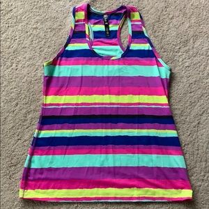 Fun bright workout racer back tank! Size large